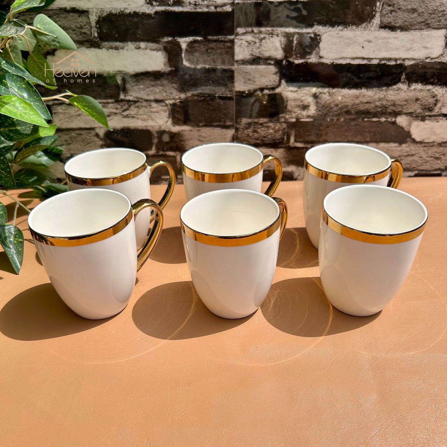 Heaven® 6-piece Bone China Coffee & Tea Mug Set – 310ml Elegant & Durable #4 E.P