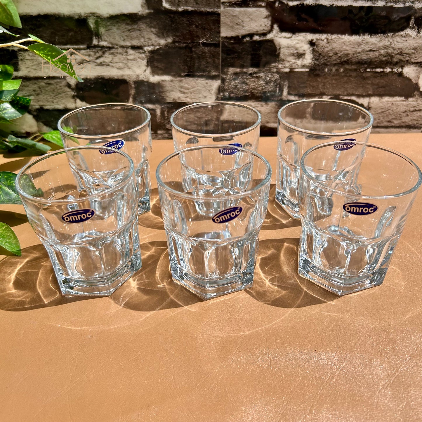 Omroc 6-Piece Clear Glassware Set – 300ml Everyday Drinking Glasses for Beverages, Juice & More