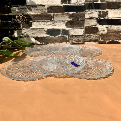 Delisoga® Set of 6 Clear Glass Quarter Plates – Elegant & Durable - PO3-7E