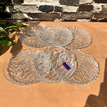 Delisoga® Set of 6 Clear Glass Quarter Plates – Elegant & Durable - PO3-7E