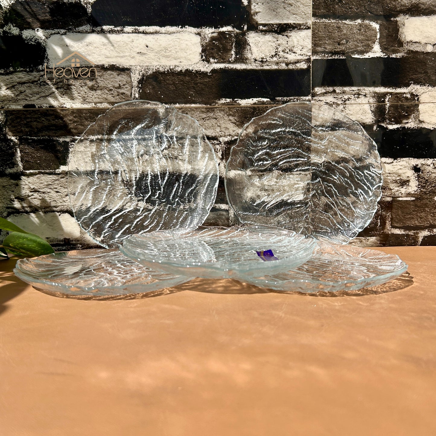 Delisoga® Set of 6 Clear Glass Quarter Plates – Elegant & Durable - PO3-7E