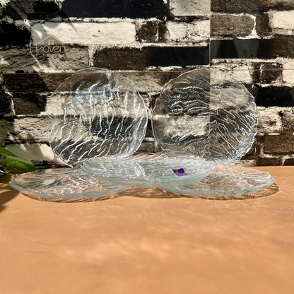 Delisoga® Set of 6 Clear Glass Quarter Plates – Elegant & Durable - PO3-7E