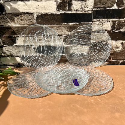 Delisoga® Set of 6 Clear Glass Quarter Plates – Elegant & Durable - PO3-7E