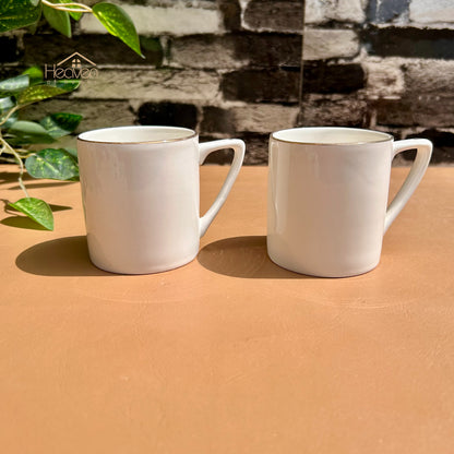 Heaven®  6-piece Bone China Coffee & Tea Cups Set with Golden Rim– 200ML Elegant & Durable