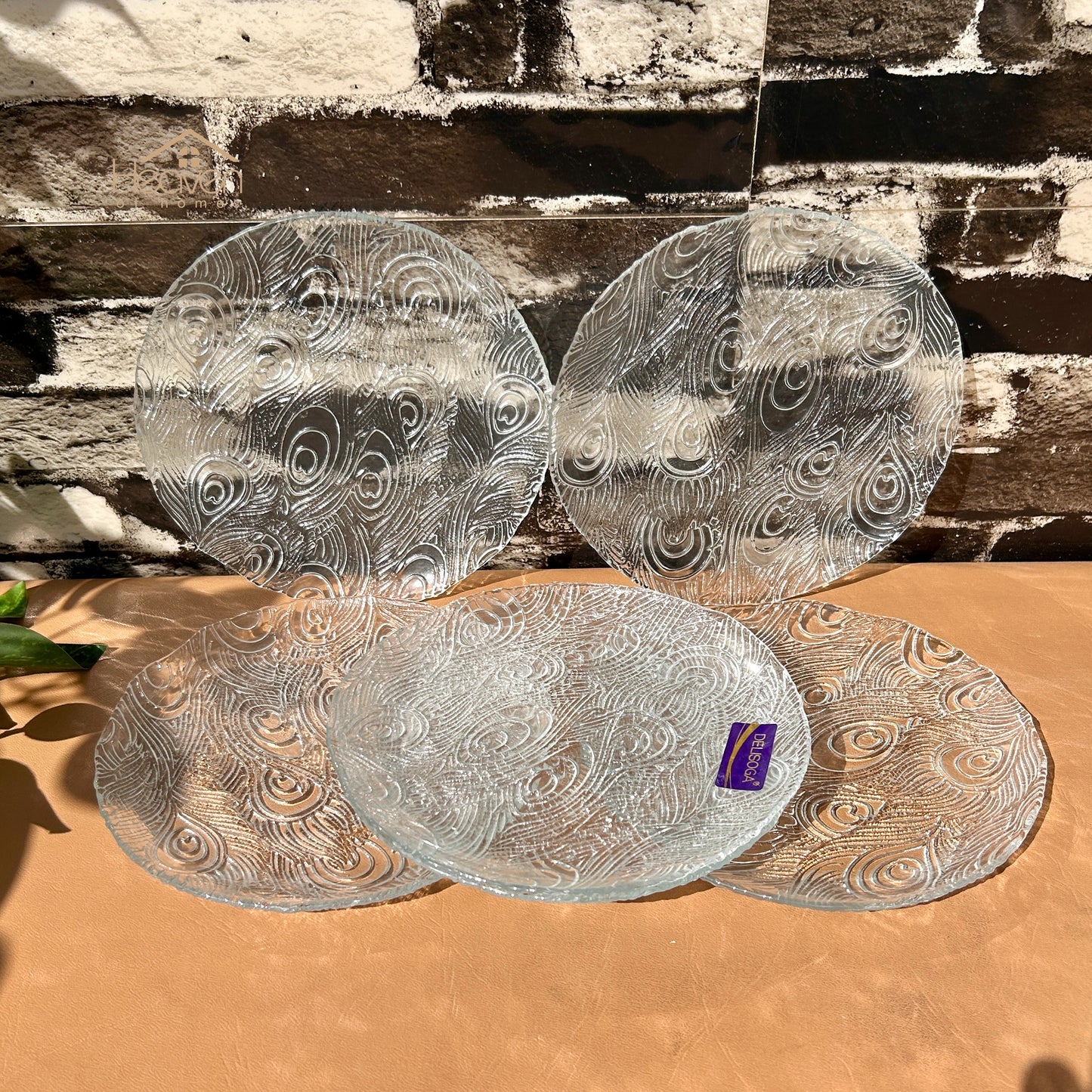 Delisoga® Set of 6 Clear Glass Quarter Plates | Perfect for Snacks & Desserts - PO3-7B