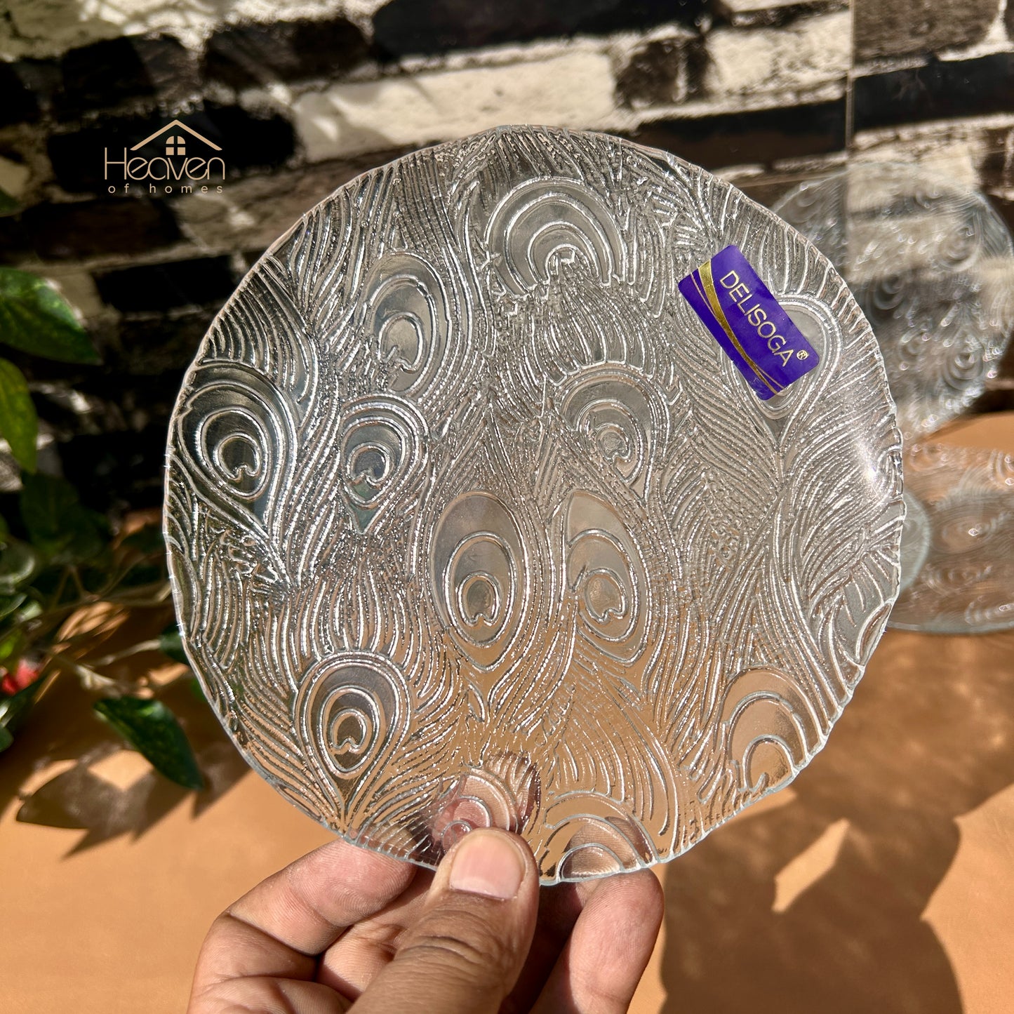 Delisoga® Set of 6 Clear Glass Quarter Plates | Perfect for Snacks & Desserts - PO3-7B