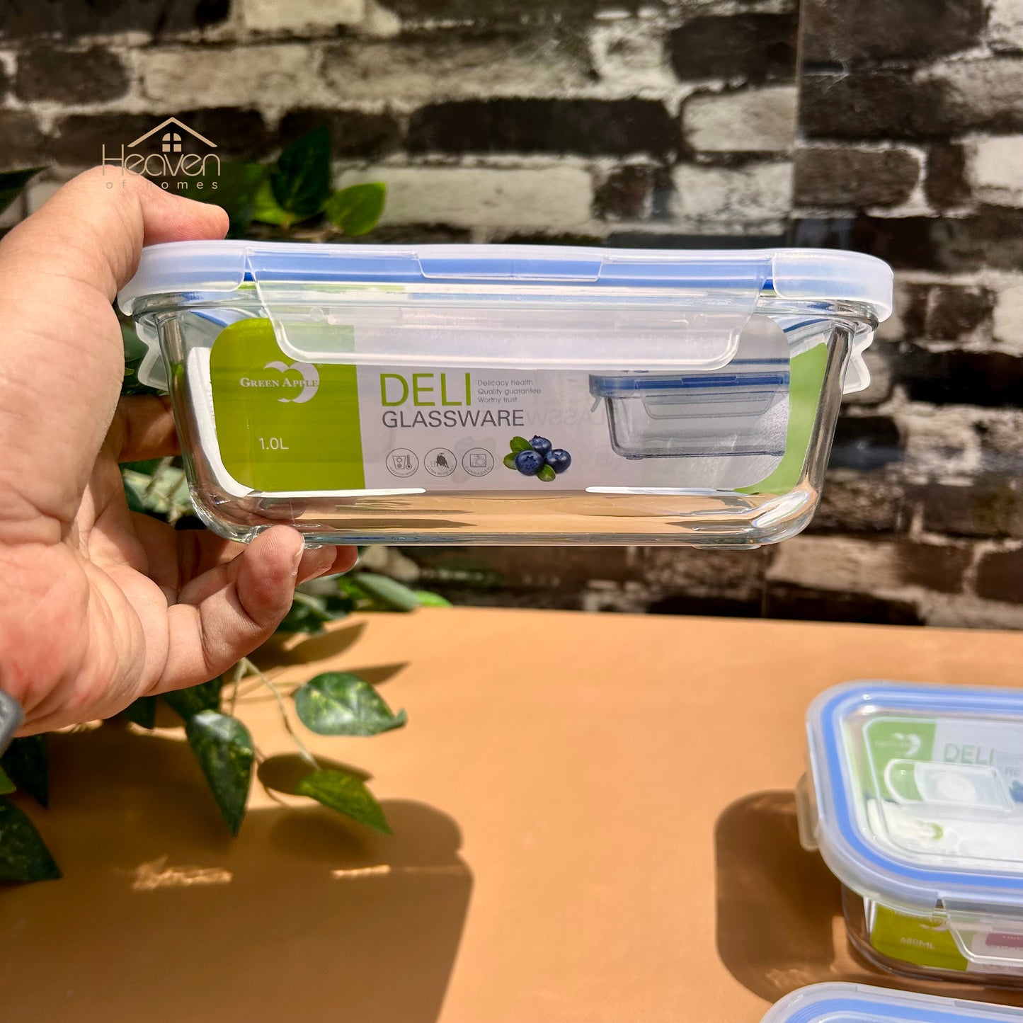 Deli® Imported set of 3 Clear Glass Bowls with Airtight Lids – Food Storage Containers - 350ml/680ml/1ltr