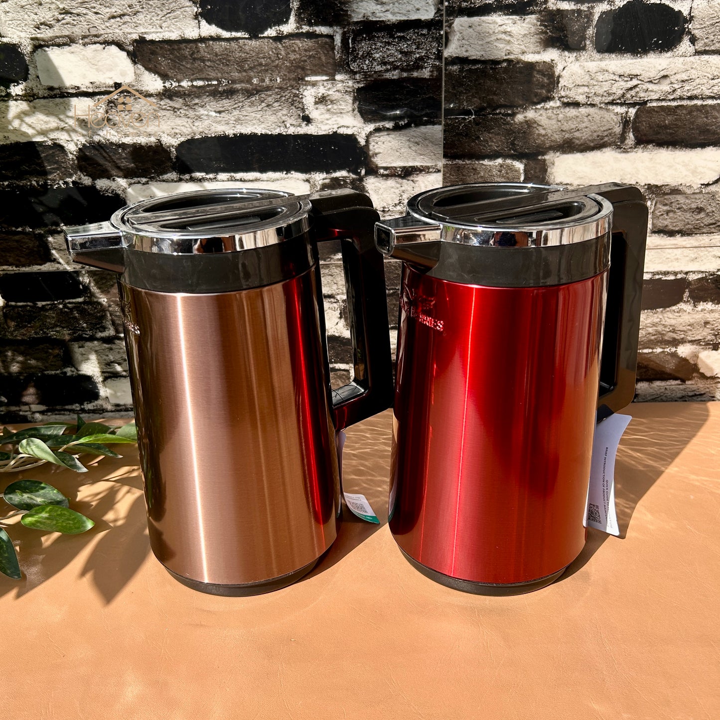 Heaven® 1 Litre Glass Vacuum Flask with Refillable Thermos – Insulated Hot & Cold Bottle