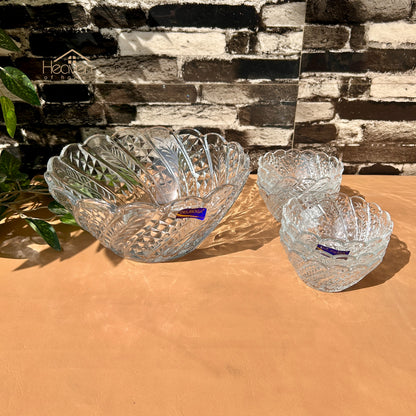 Delisoga® 7-Piece Clear Glass Fruit & Dessert Bowl Set – Transparent Premium Glassware with Elegant Design