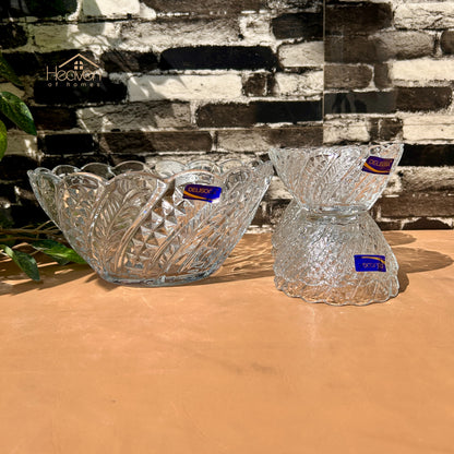 Delisoga® 7-Piece Clear Glass Fruit & Dessert Bowl Set – Transparent Premium Glassware with Elegant Design
