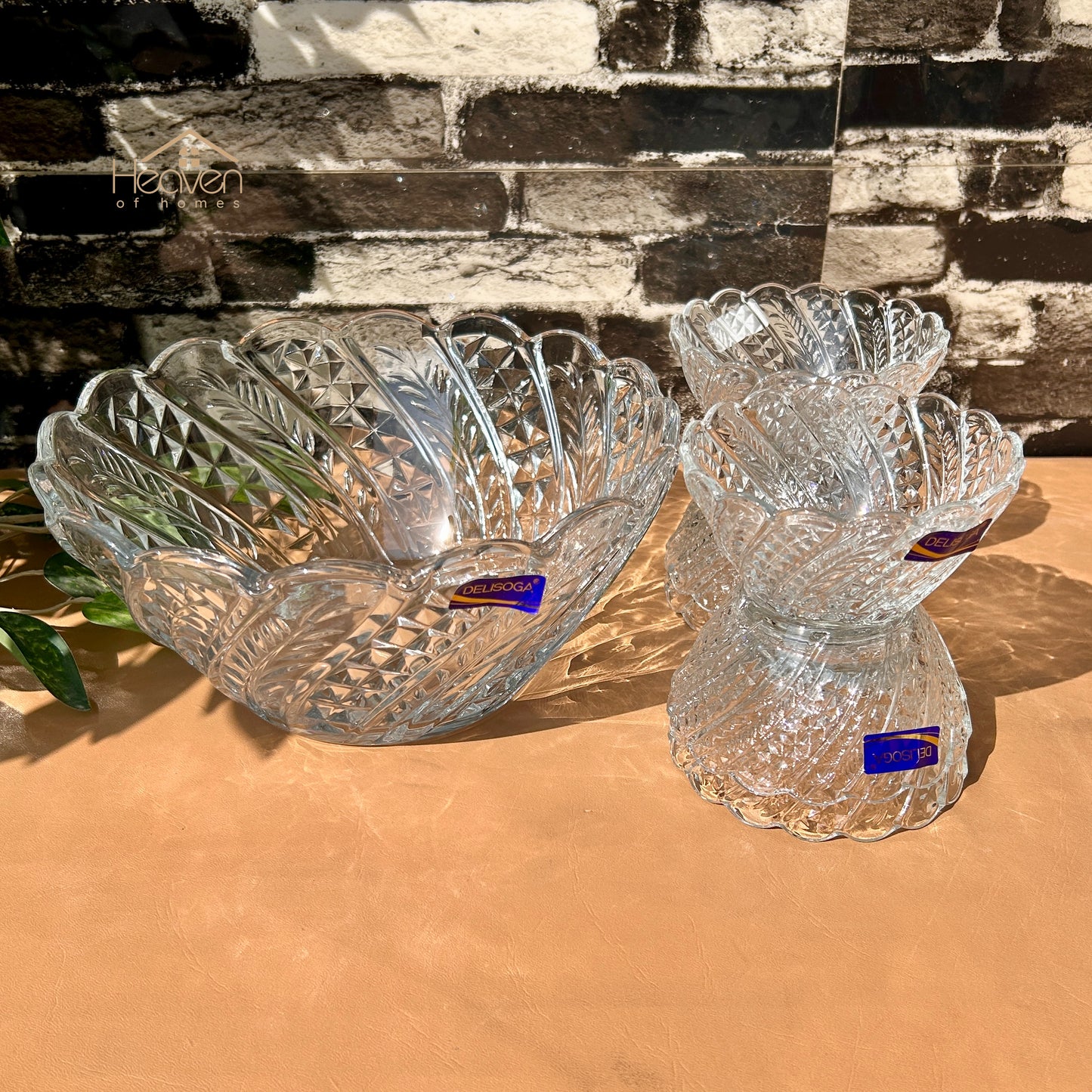 Delisoga® 7-Piece Clear Glass Fruit & Dessert Bowl Set – Transparent Premium Glassware with Elegant Design