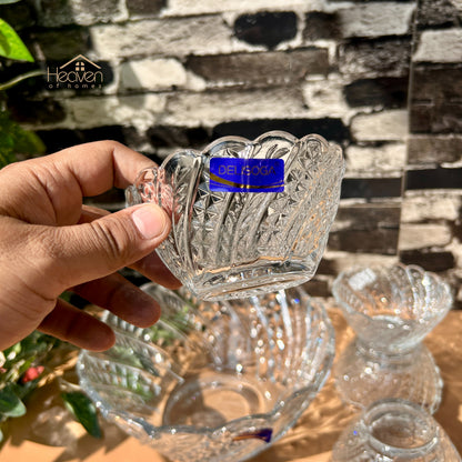 Delisoga® 7-Piece Clear Glass Fruit & Dessert Bowl Set – Transparent Premium Glassware with Elegant Design