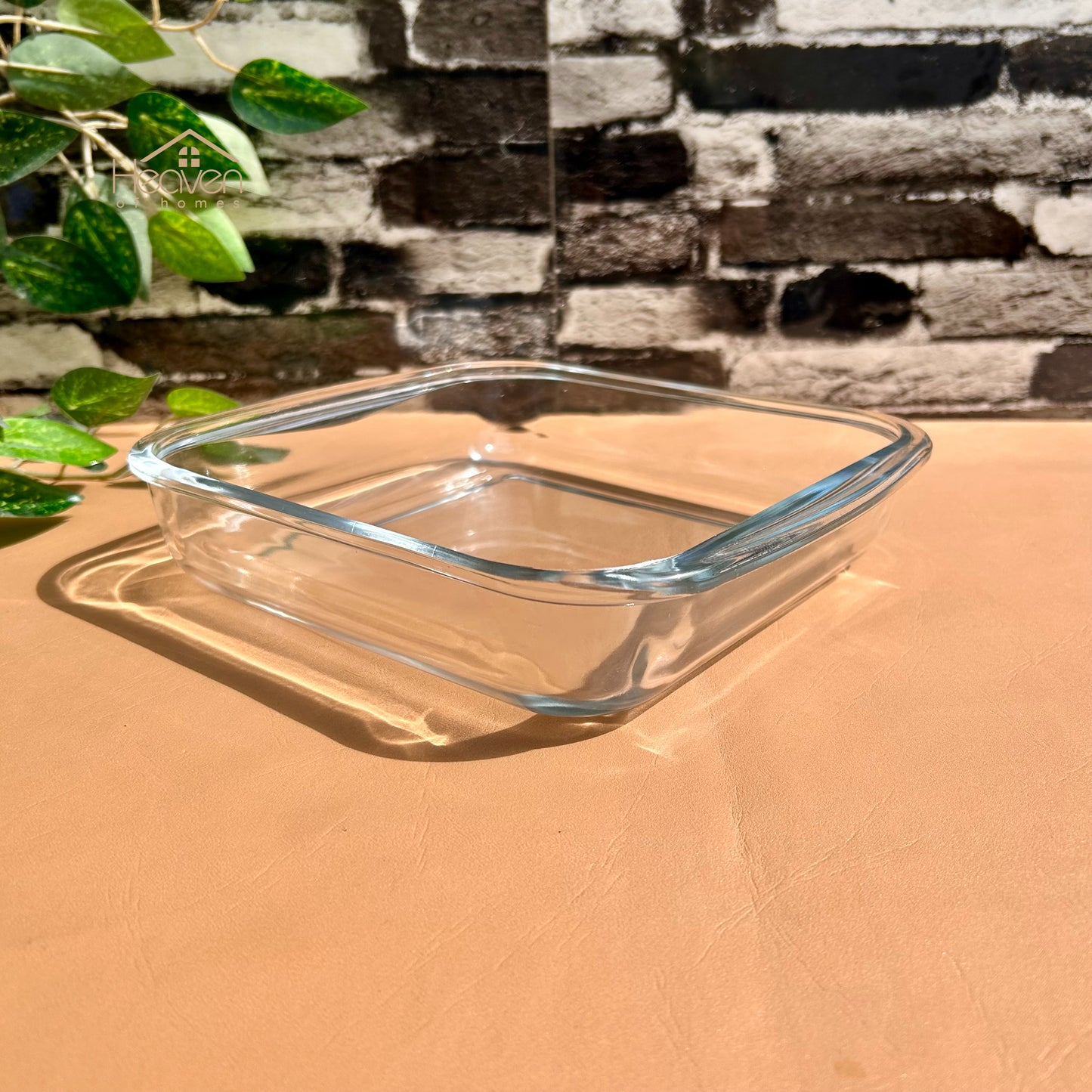 Heaven Imported Square Serving Dish Clear Glass 10 Inches Microwave Safe