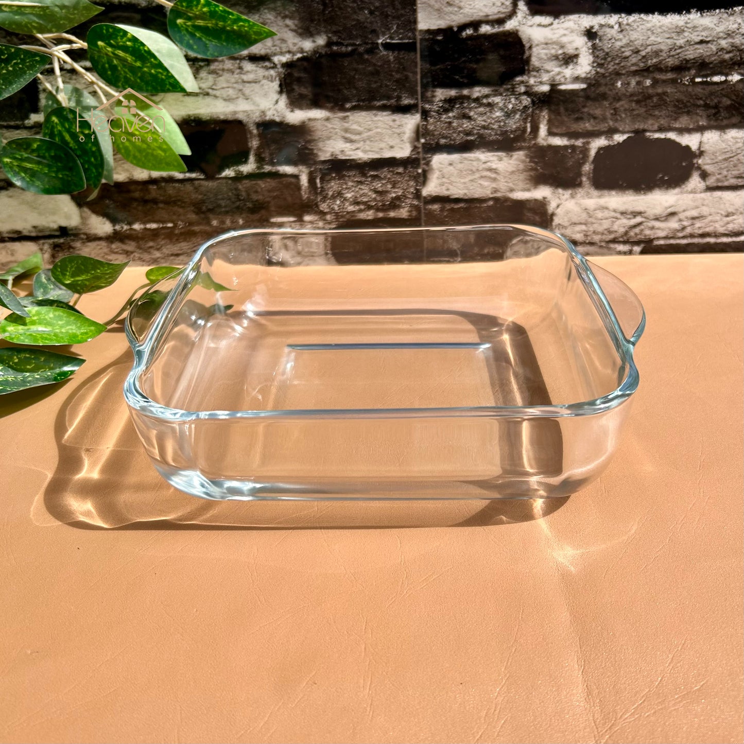 Heaven Imported Square Serving Dish Clear Glass 10 Inches Microwave Safe