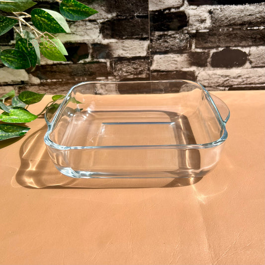 Heaven Imported Square Serving Dish Clear Glass 10 Inches Microwave Safe