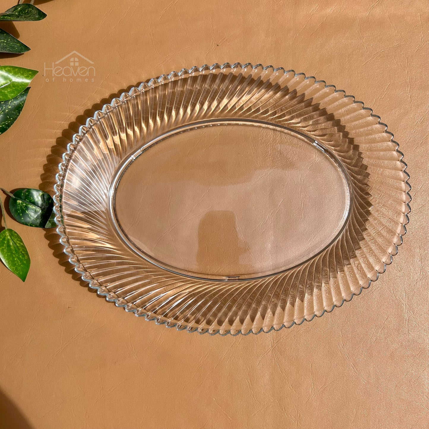Set of 2 Diamond Glass Serving Dishes Transparent Glass 11 Inches Rice Dishes