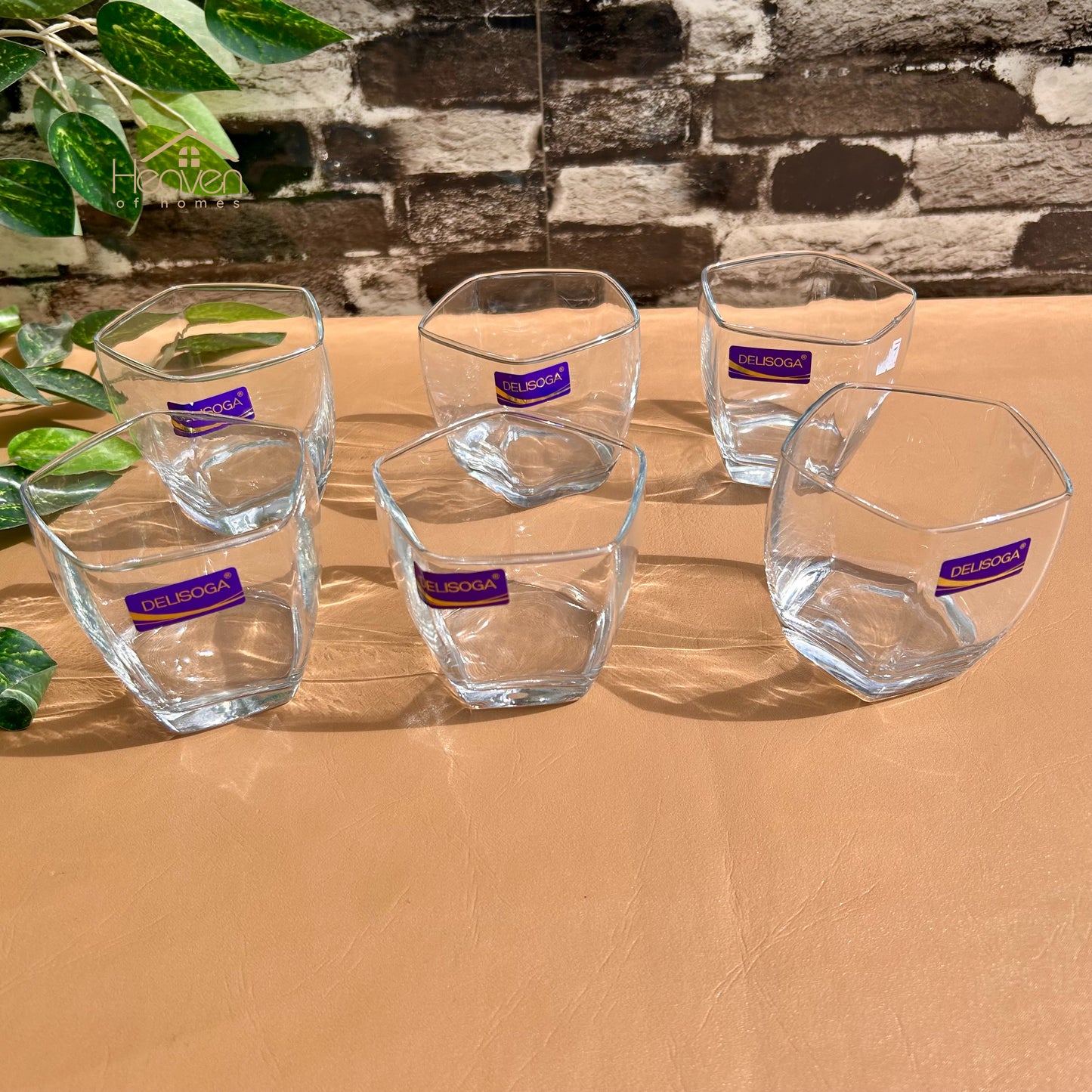 Delisoga® Set of 6 Transparent Glass Tumblers – 285ml Classic Clear Drinking Glasses for Water & Juice - JS5217