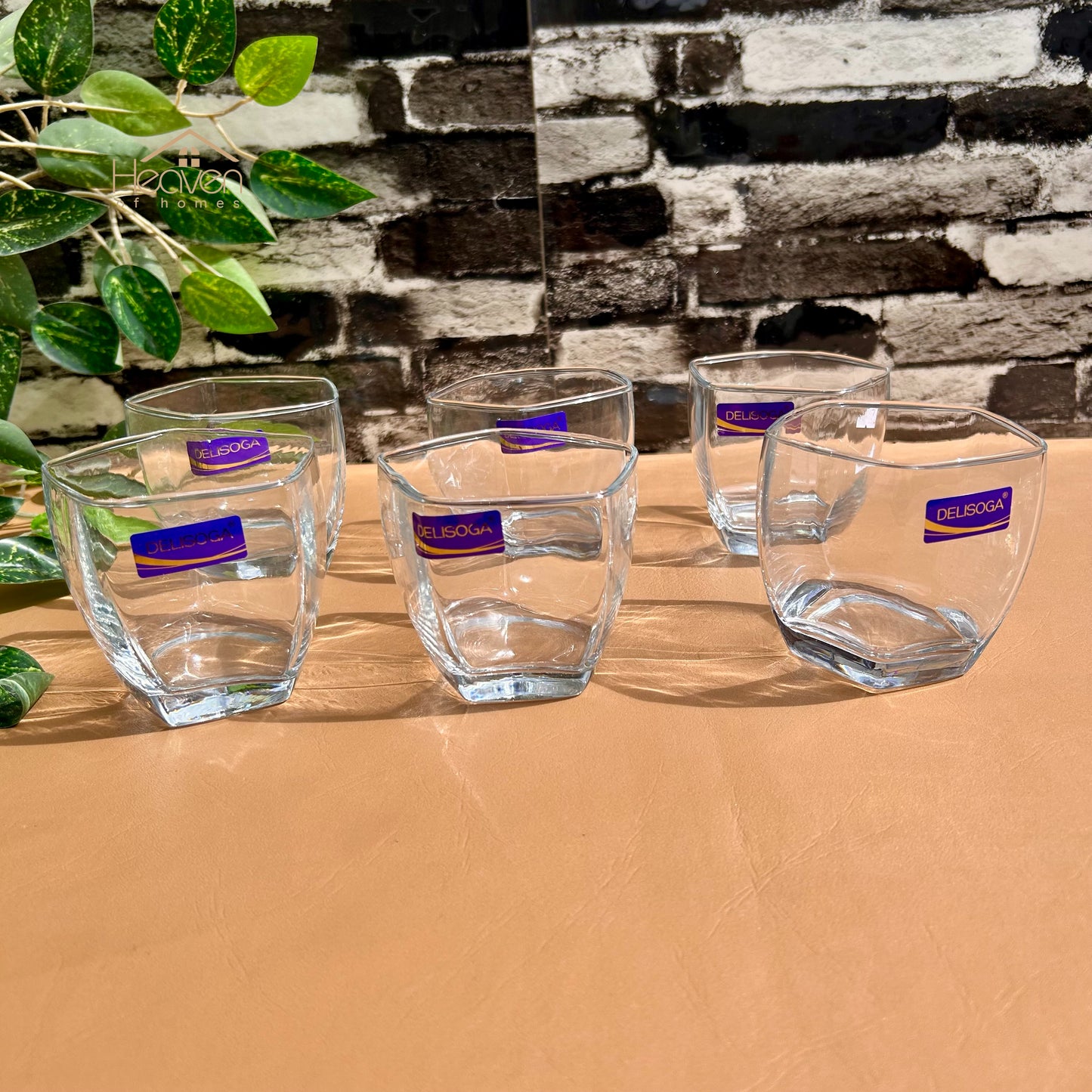 Delisoga® Set of 6 Transparent Glass Tumblers – 285ml Classic Clear Drinking Glasses for Water & Juice - JS5217