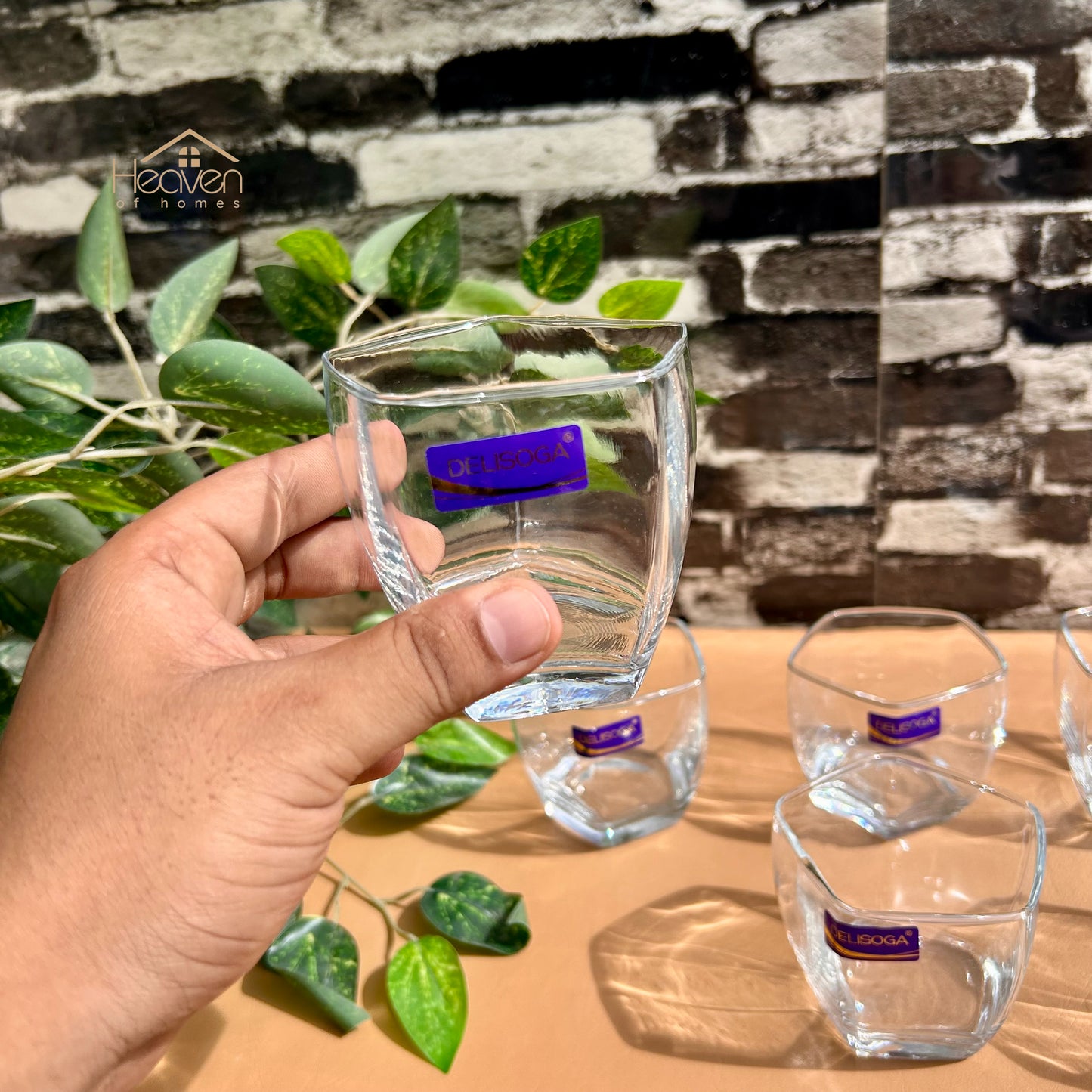 Delisoga® Set of 6 Transparent Glass Tumblers – 285ml Classic Clear Drinking Glasses for Water & Juice - JS5217