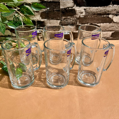 Delisoga® 6-Peice 400ml Glass Mugs – Ideal for Juice, Milkshakes & Cold Beverages ZB500A