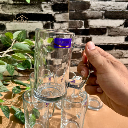 Delisoga® 6-Peice 400ml Glass Mugs – Ideal for Juice, Milkshakes & Cold Beverages ZB500A