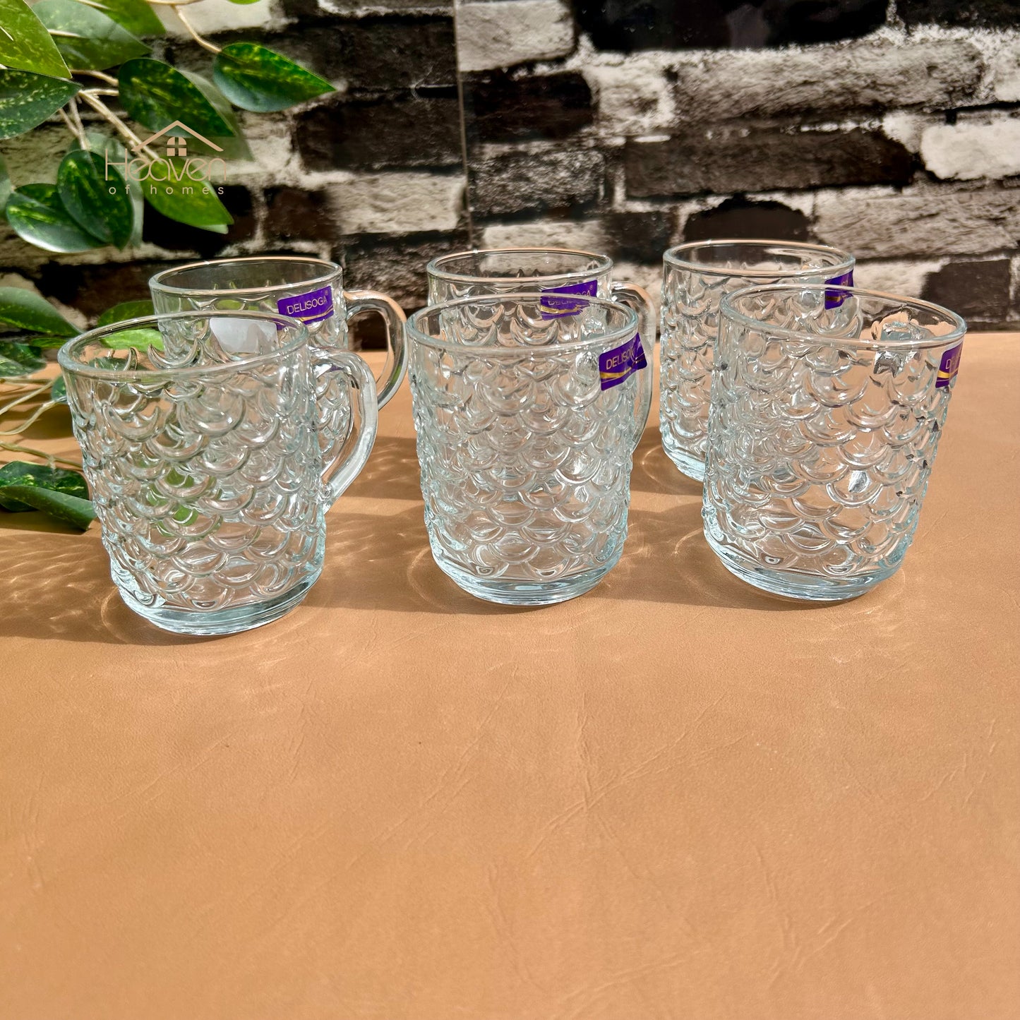 Delisoga® 6-Peice 240ml Clear Glass Mugs – Tea, Coffee & Green Tea Drinkware