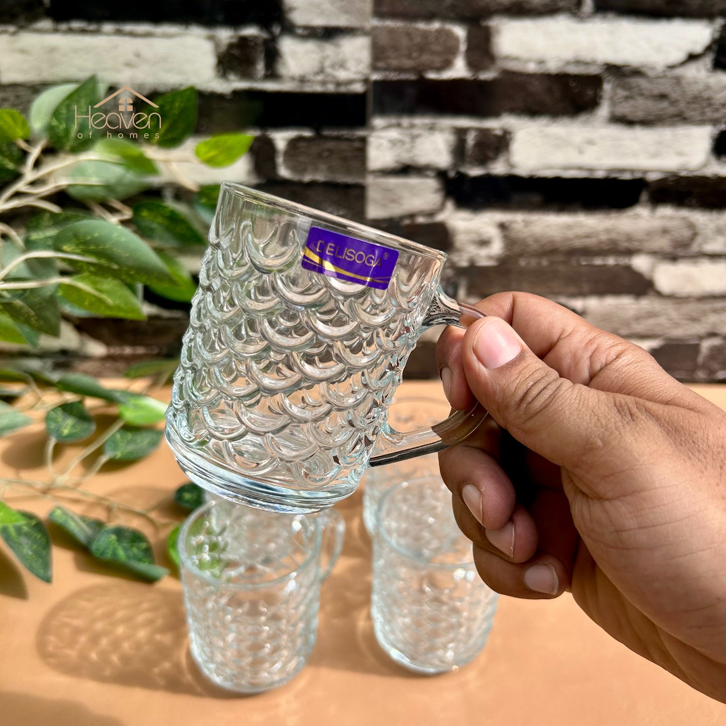 Delisoga® 6-Peice 240ml Clear Glass Mugs – Tea, Coffee & Green Tea Drinkware