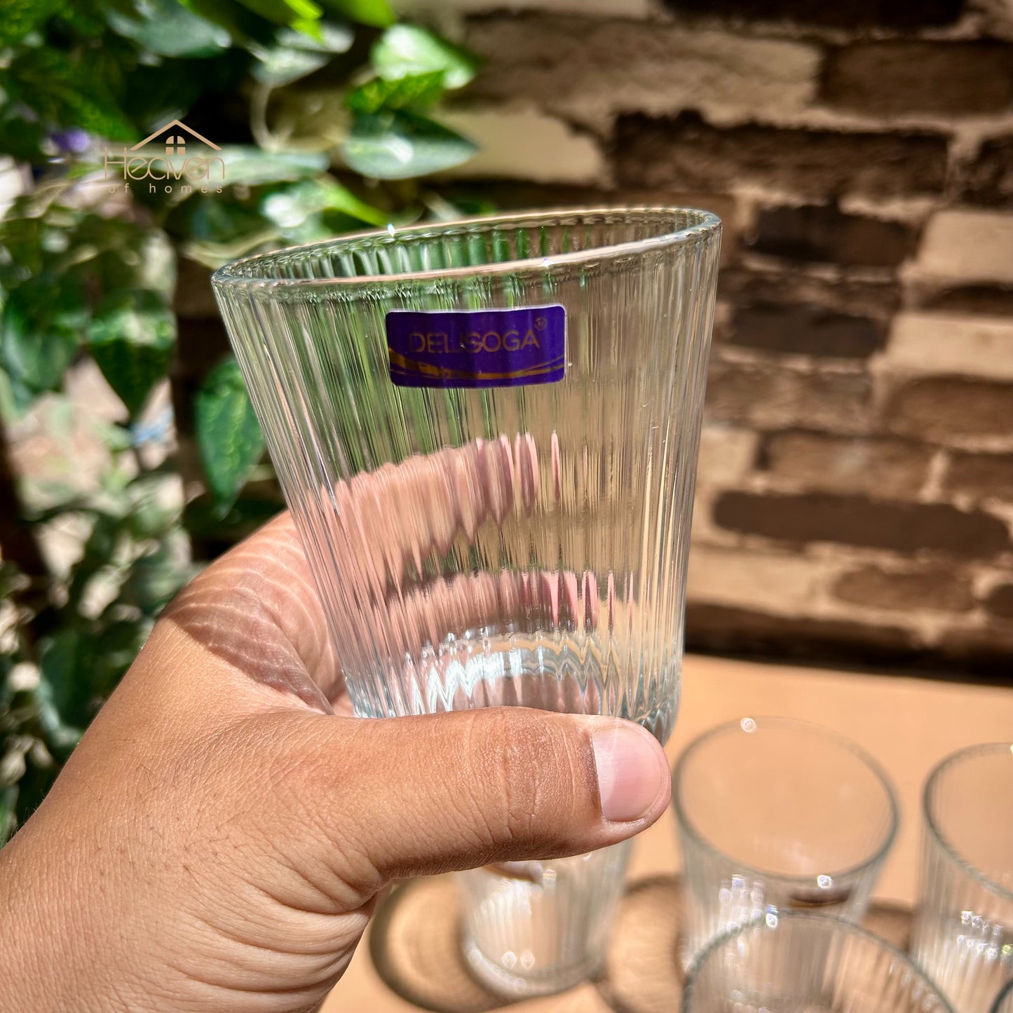 Delisoga® Lining Drinking Glasses Set - 6-Piece Everyday Collection | Elegant 320 ml Tumblers - Heaven of homes - Sale Pakistan