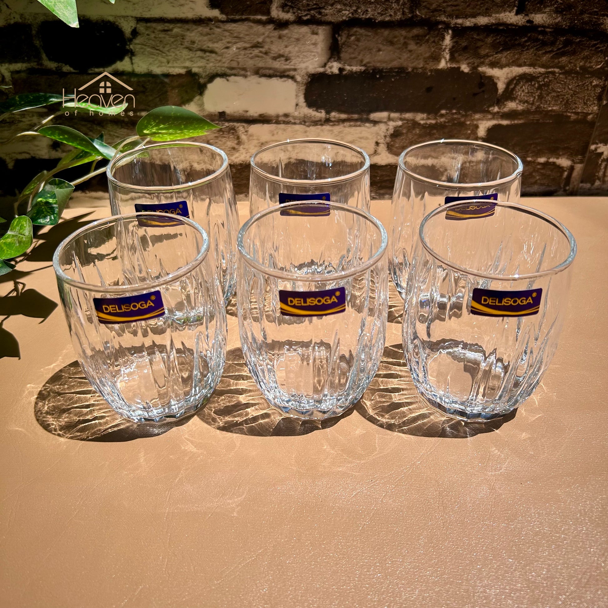 Delisoga® Classic Glasses Set - 6-Piece Collection | Elegant 350 ml Tumblers JS5219 - Heaven of homes - Sale Pakistan