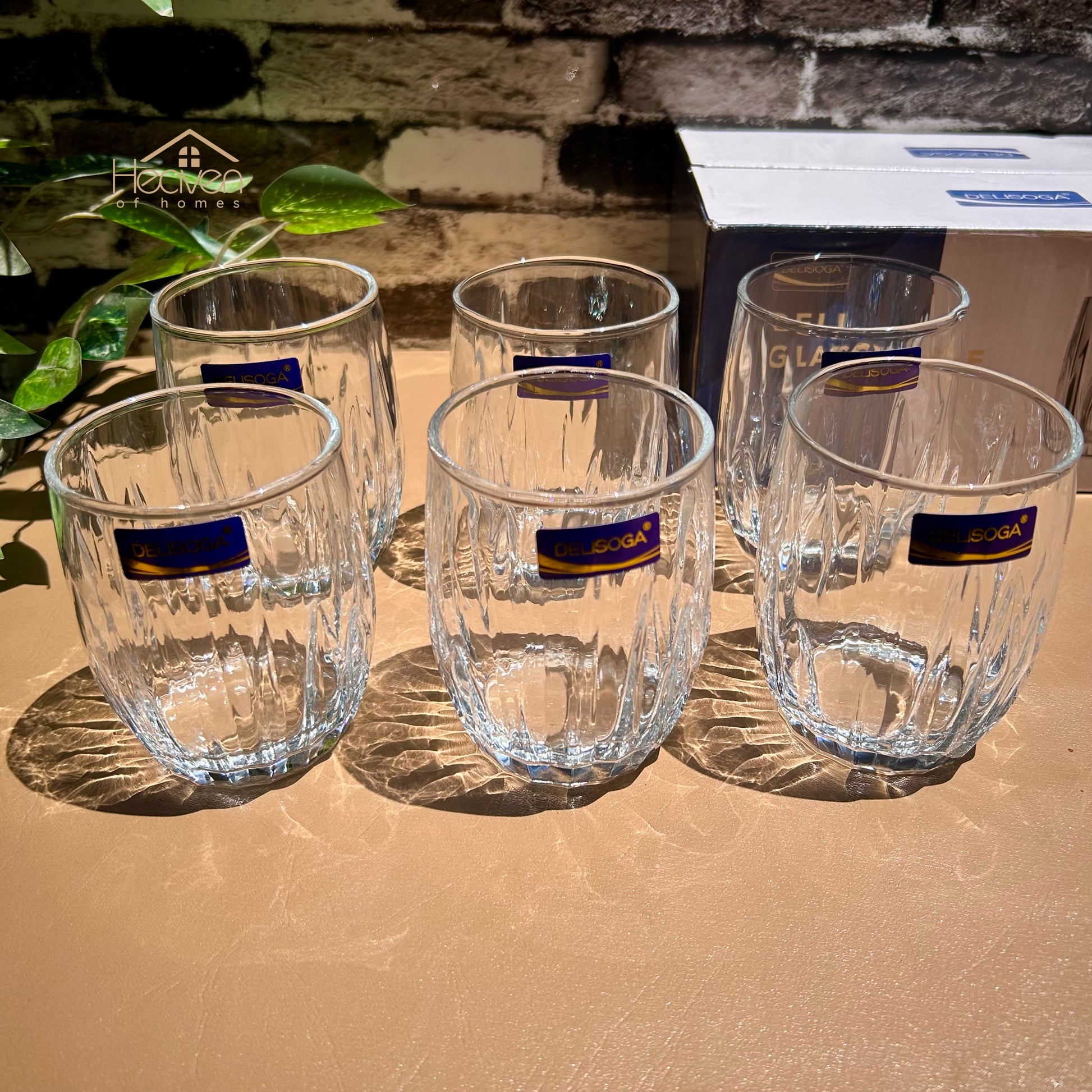 Delisoga® Classic Glasses Set - 6-Piece Collection | Elegant 350 ml Tumblers JS5219 - Heaven of homes - Sale Pakistan