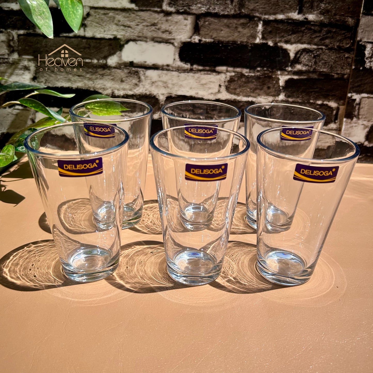 Delisoga® Plain Drinking Glasses Set - 6-Piece Everyday Collection | Elegant 320 ml Tumblers - Heaven of homes - Sale Pakistan