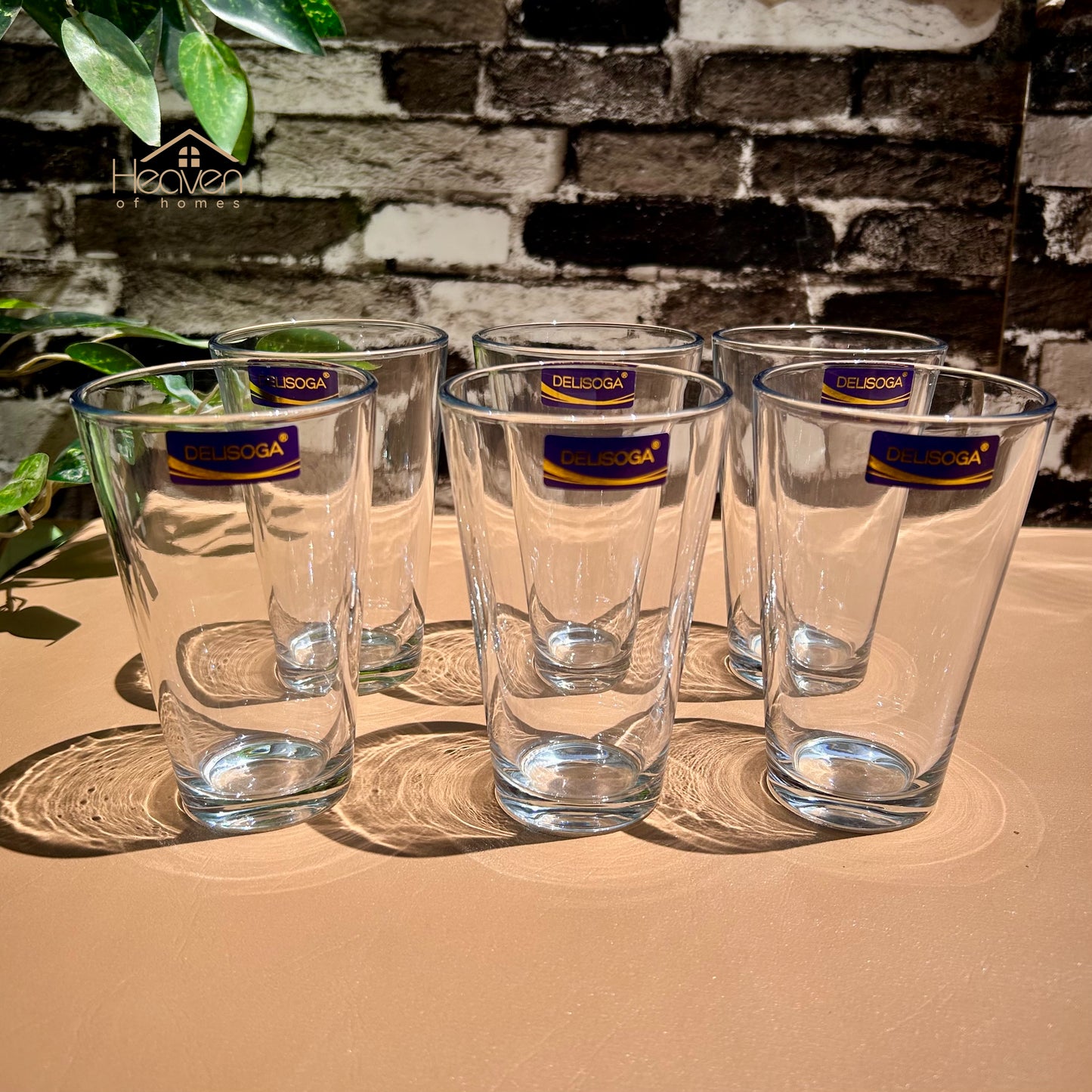 Delisoga® Plain Drinking Glasses Set - 6-Piece Everyday Collection | Elegant 320 ml Tumblers - Heaven of homes - Sale Pakistan