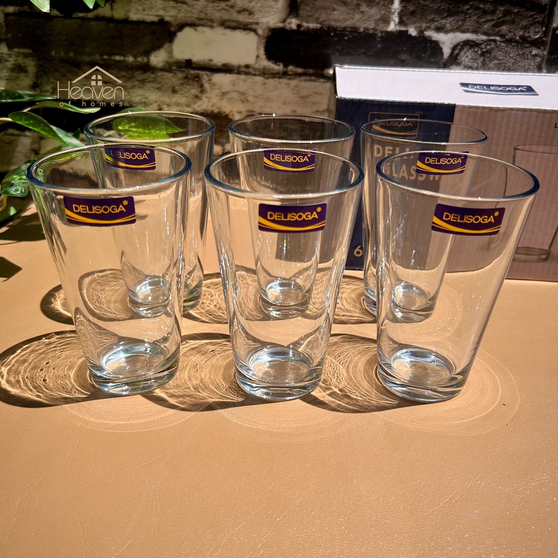 Delisoga® Plain Drinking Glasses Set - 6-Piece Everyday Collection | Elegant 320 ml Tumblers - Heaven of homes - Sale Pakistan