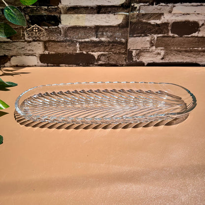 Heaven® Long Dish Clear Glass Serving Tray Barbeque Dish BBQ Platter