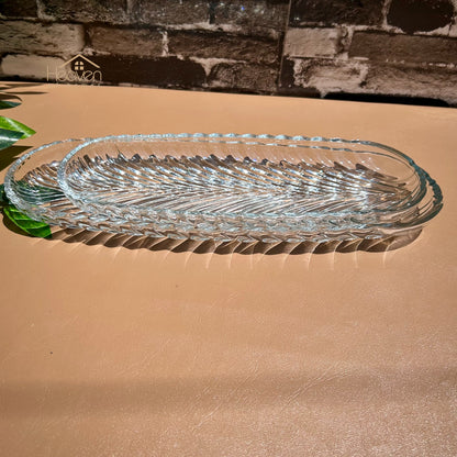 Heaven® Set of 2 Kabab Dish Clear Glass Serving Tray Barbeque Dish BBQ Platter - Heaven of homes - Sale Pakistan