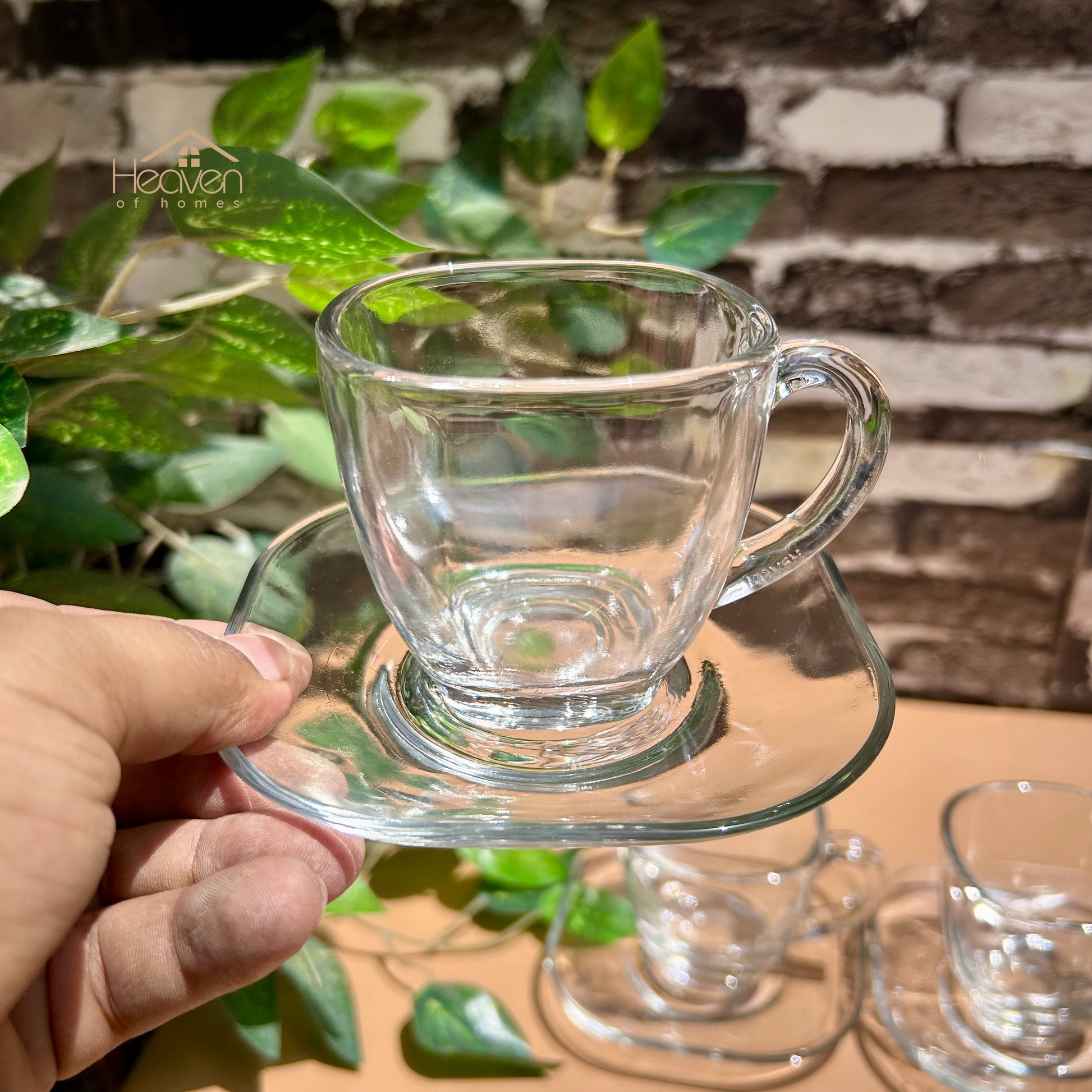 Heaven® Cup and Saucer Set Square Shape Coffee Cups and Tea Mugs Set of 6 - Heaven of homes - Sale Pakistan