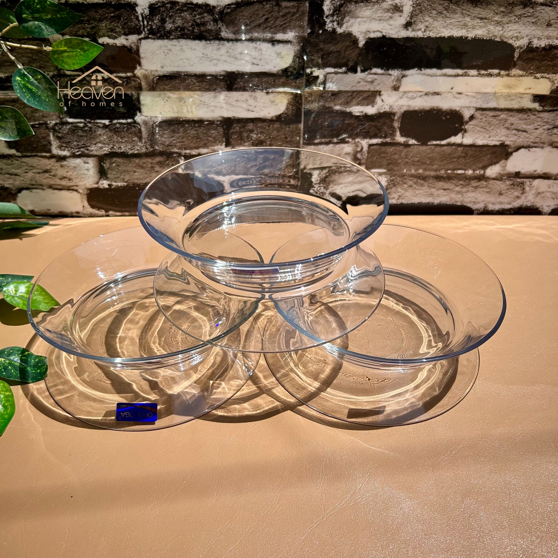 Delisoga® Set of 6 Deep Soup and Nihari Plates Clear Glass Dinner Plates 7.5 Inches - Heaven of homes - Sale Pakistan