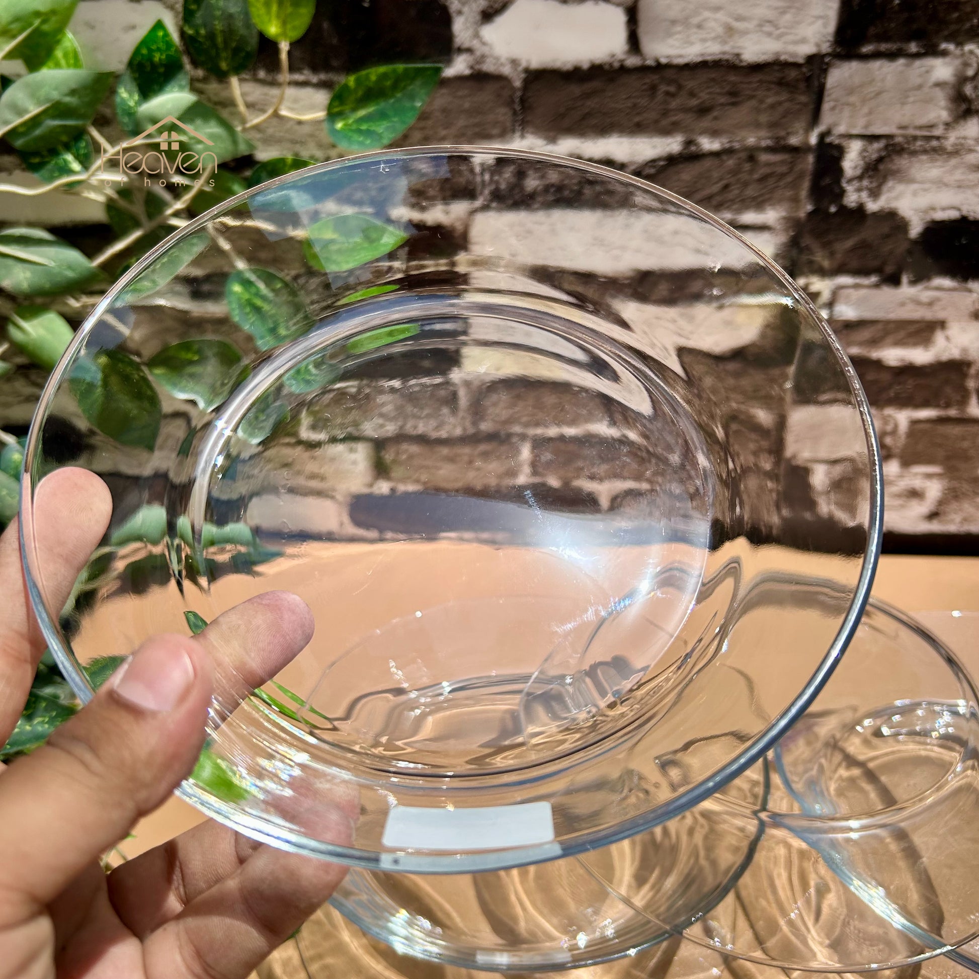 Delisoga® Set of 6 Deep Soup and Nihari Plates Clear Glass Dinner Plates 7.5 Inches - Heaven of homes - Sale Pakistan