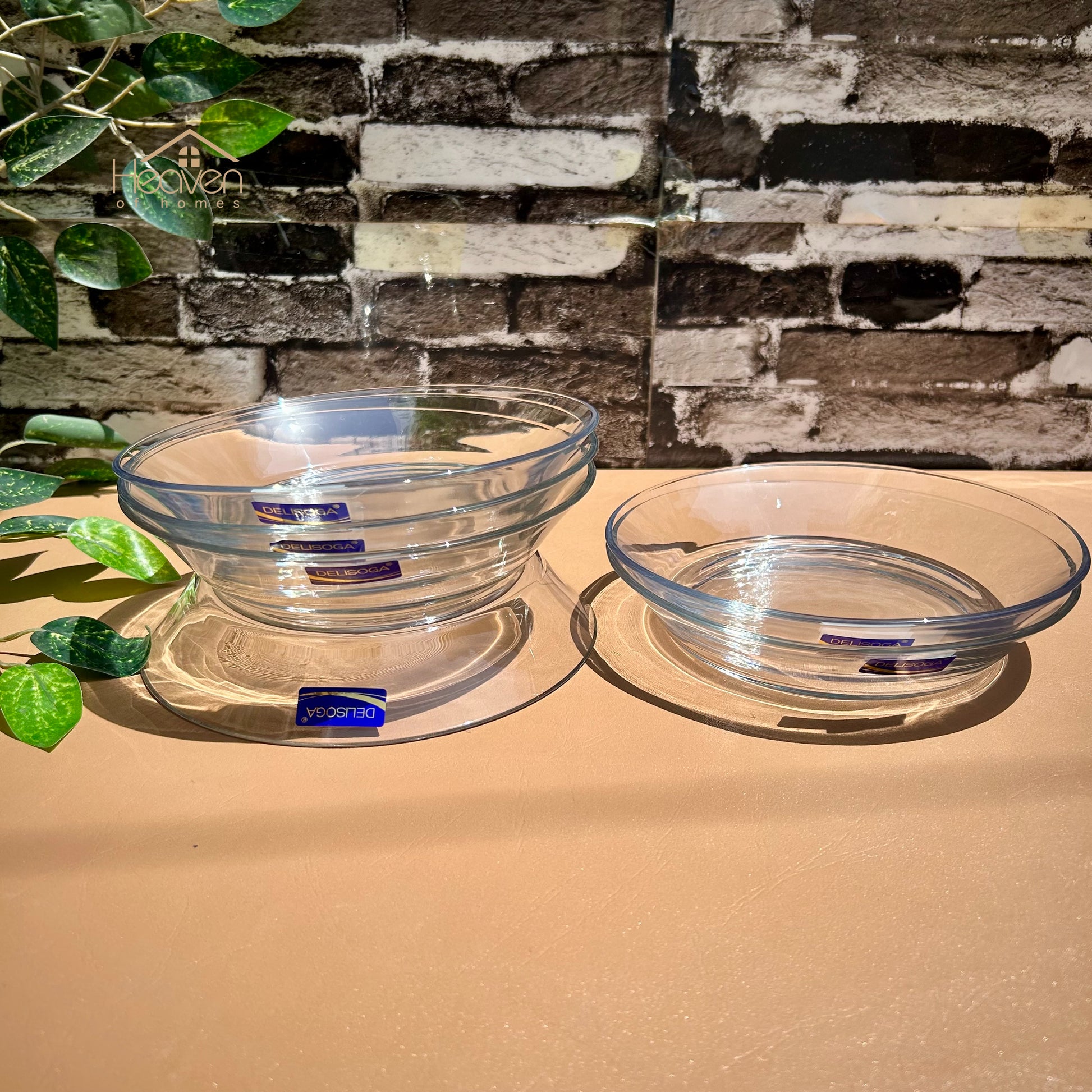 Delisoga® Set of 6 Deep Soup and Nihari Plates Clear Glass Dinner Plates 7.5 Inches - Heaven of homes - Sale Pakistan