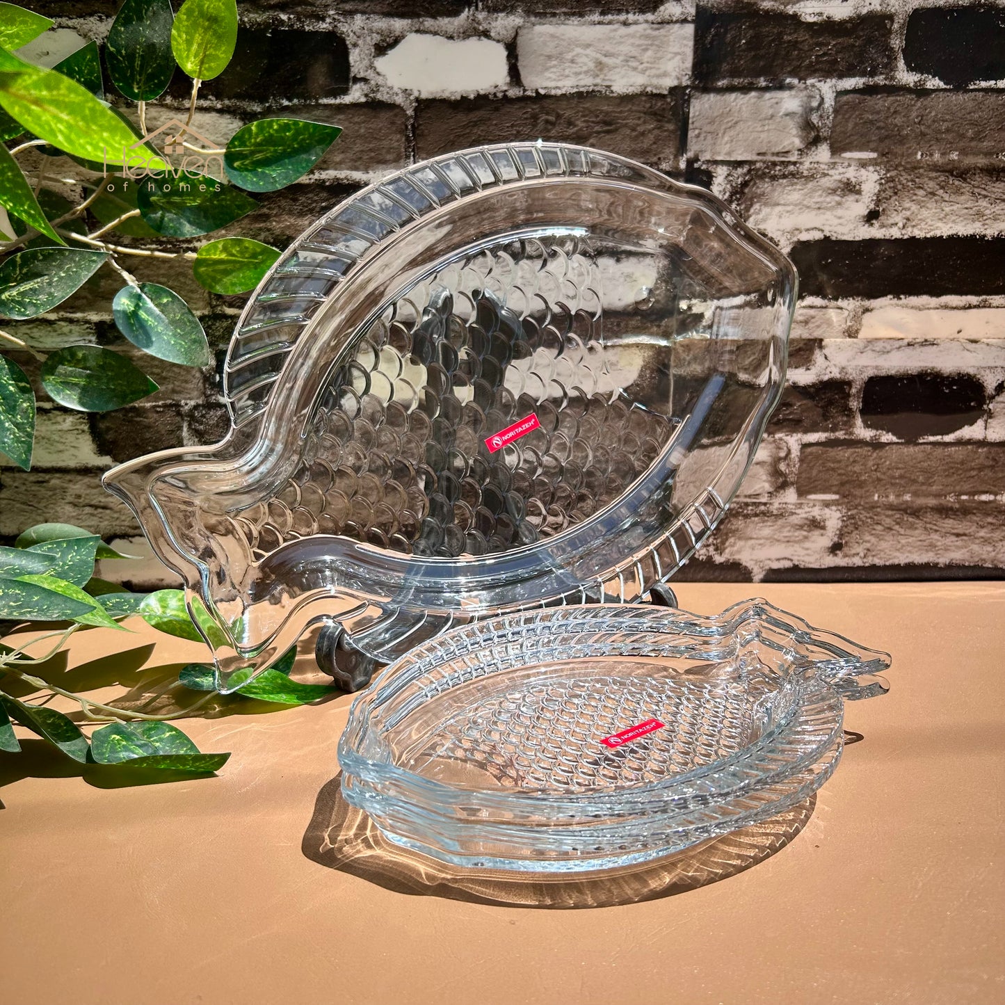 Heaven® Beautiful Fish Tray Set of 3-Transparent Glass - Heaven of homes - Sale Pakistan