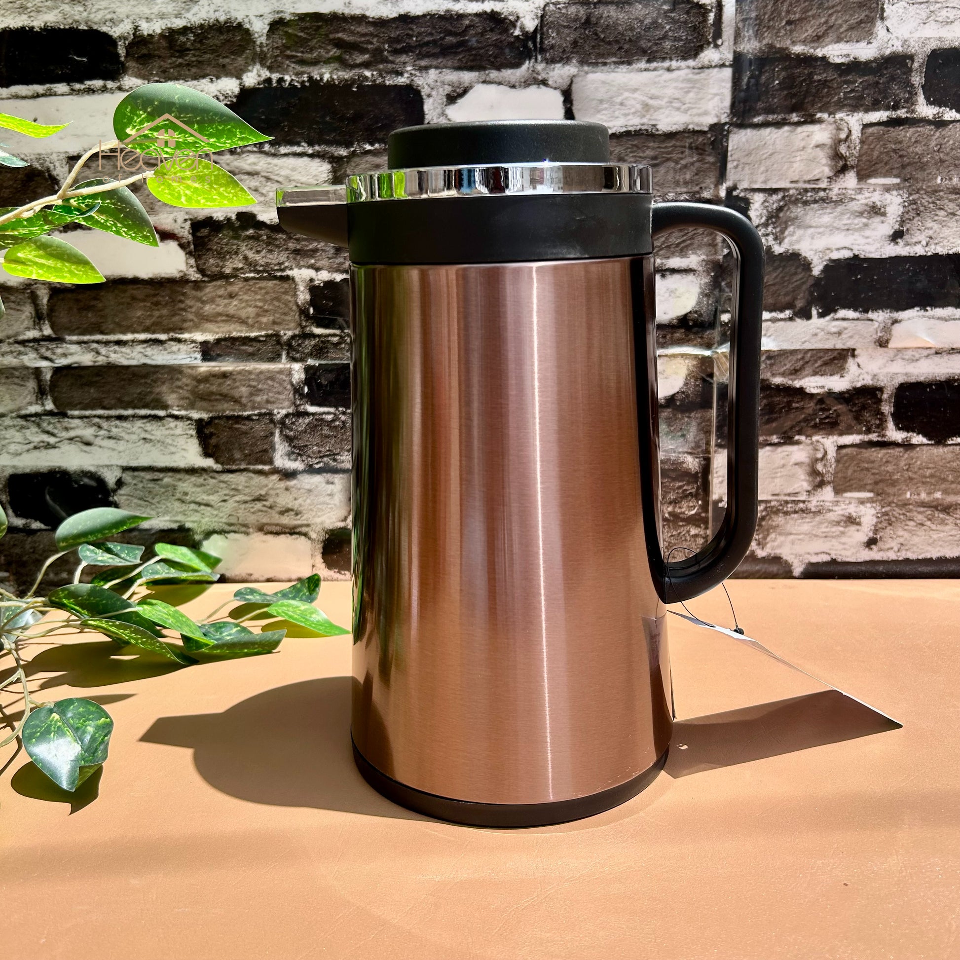 Heaven® Hot And Cool Vacuum Flask Thermos Pure Stainless Steel Body With Double Glass 1 Litre - Heaven of homes - Sale Pakistan