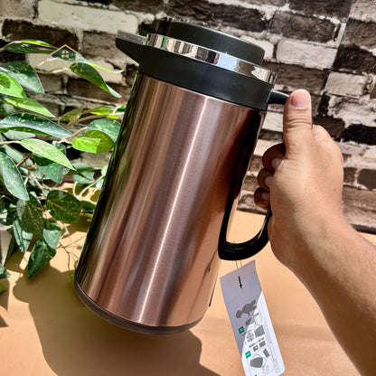 Heaven® Hot And Cool Vacuum Flask Thermos Pure Stainless Steel Body With Double Glass 1 Litre - Heaven of homes - Sale Pakistan