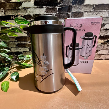 Heaven® Hot And Cool Vacuum Flask Thermos Pure Stainless Steel Body With Double Glass 1 Litre - Heaven of homes - Sale Pakistan