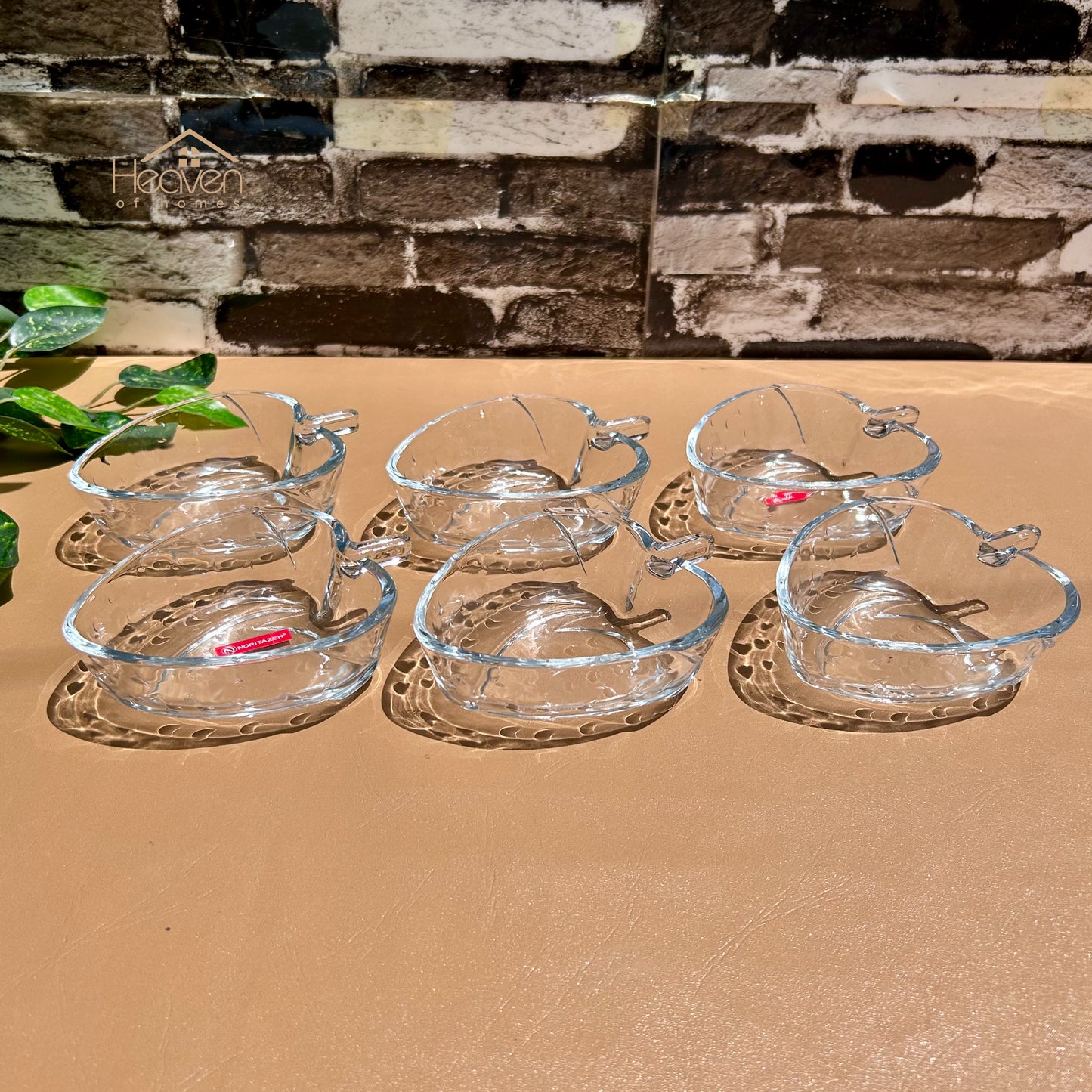 Heaven® Set of 6 Strawberry Shaped Fruit Bowls Transparent Glass 4.5 Inches Each - Heaven of homes - Sale Pakistan