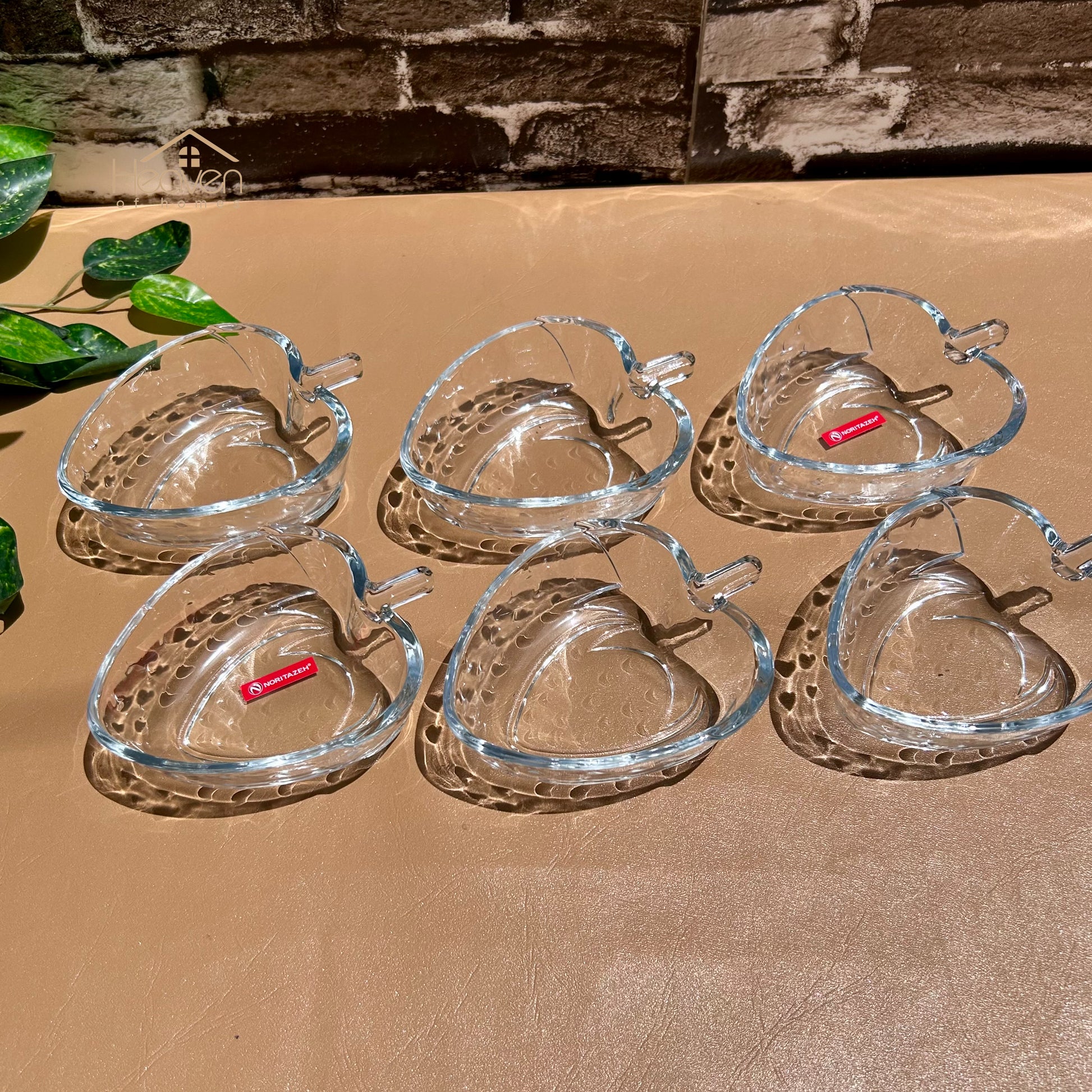 Heaven® Set of 6 Strawberry Shaped Fruit Bowls Transparent Glass 4.5 Inches Each - Heaven of homes - Sale Pakistan