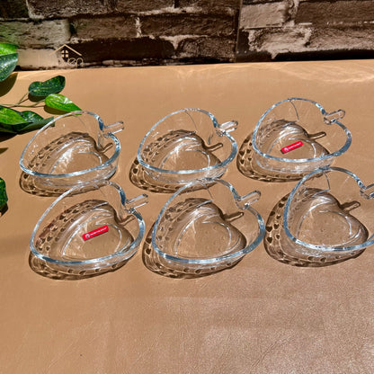 Heaven® Set of 6 Strawberry Shaped Fruit Bowls Transparent Glass 4.5 Inches Each - Heaven of homes - Sale Pakistan