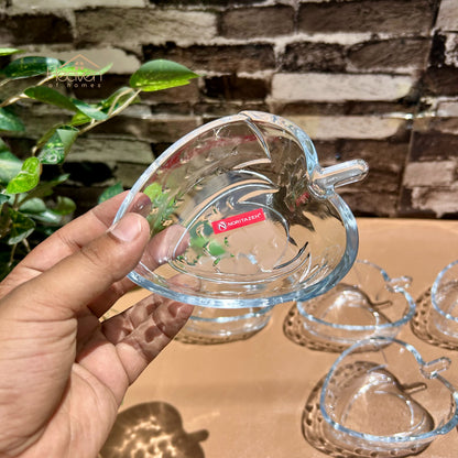 Heaven® Set of 6 Strawberry Shaped Fruit Bowls Transparent Glass 4.5 Inches Each - Heaven of homes - Sale Pakistan