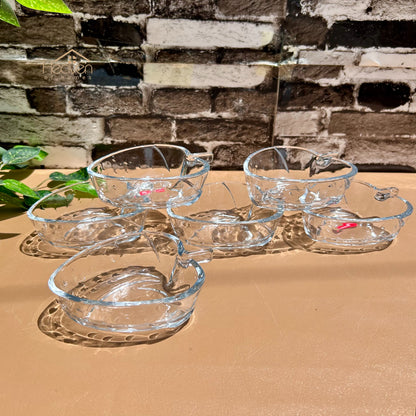 Heaven® Set of 6 Strawberry Shaped Fruit Bowls Transparent Glass 4.5 Inches Each - Heaven of homes - Sale Pakistan