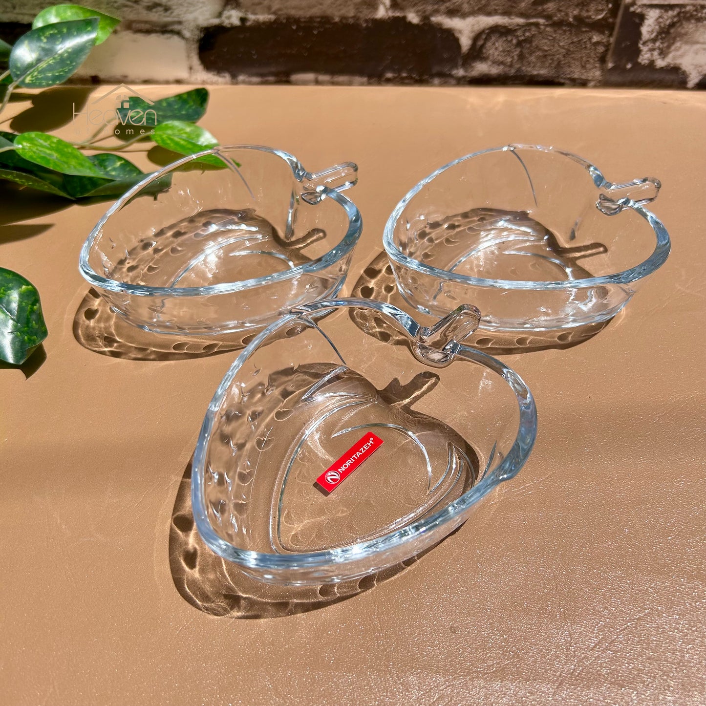 Heaven® Set of 6 Strawberry Shaped Fruit Bowls Transparent Glass 4.5 Inches Each - Heaven of homes - Sale Pakistan