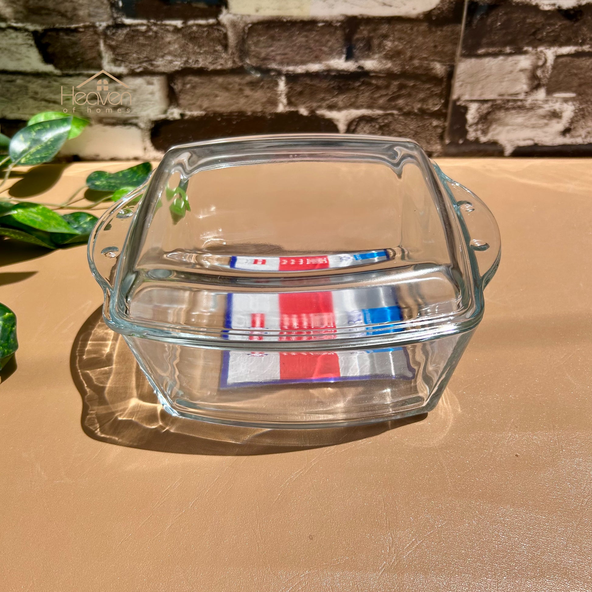Heaven® Set of 2 Square Casserole with Glass Lid Baking Dish with Lid Glass Bowl 8 inches and 10 inches - Heaven of homes - Sale Pakistan